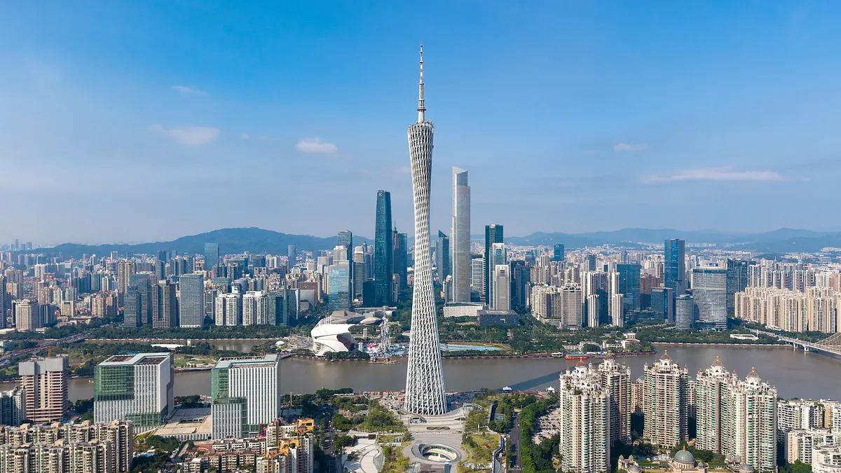 Aerial view of Canton Tower