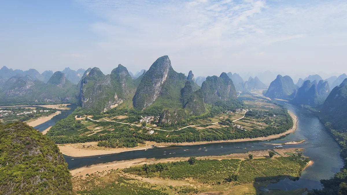Li River karst landscape between Guilin and Yangshuo